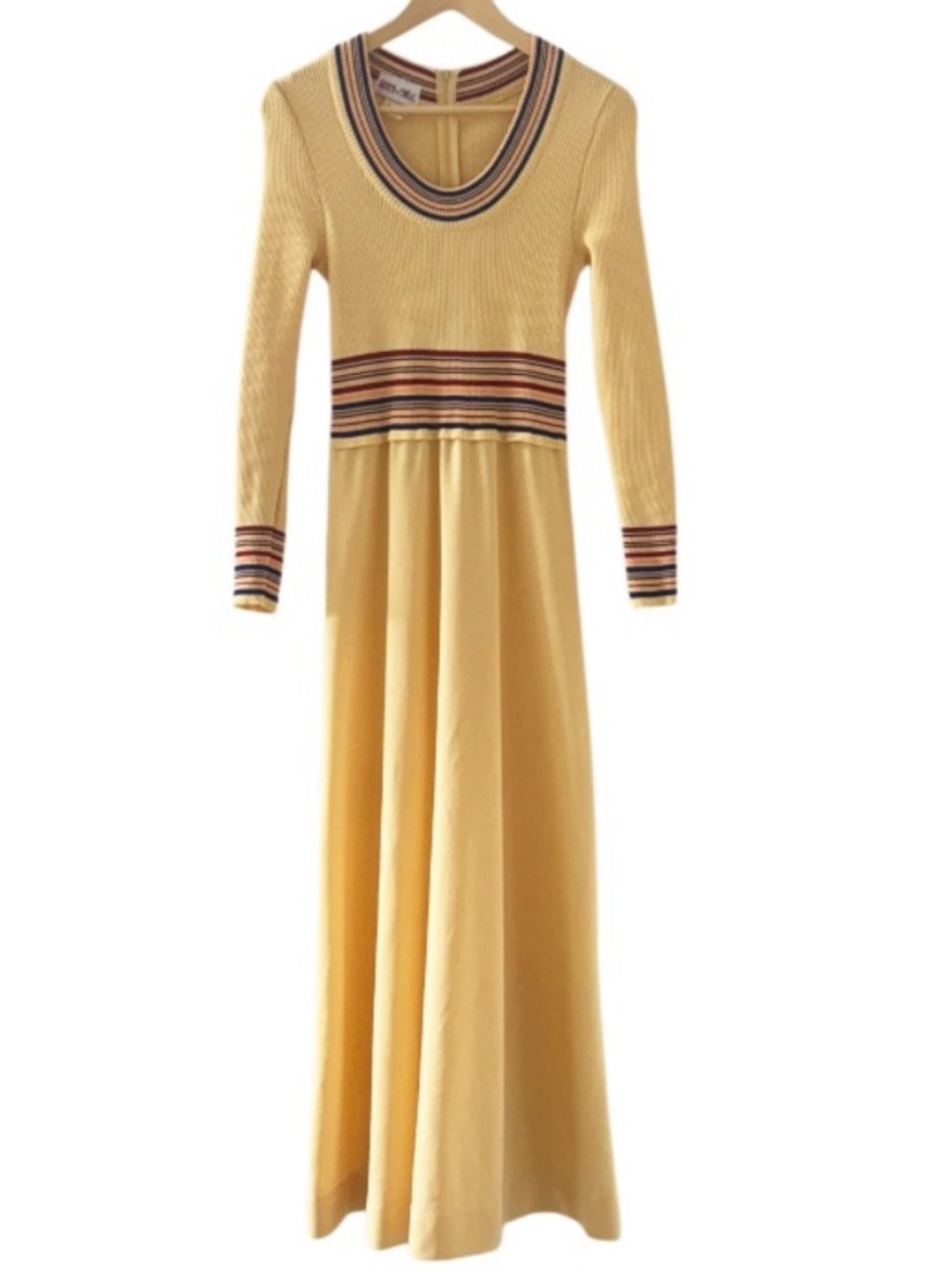 VINTAGE Adrien’n Emilie Yellow Maxi Dress 60’s-70’s Size Small/Medium